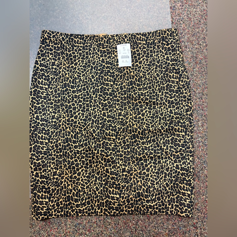J. Crew Animal Print Skirt in Tan and Black
